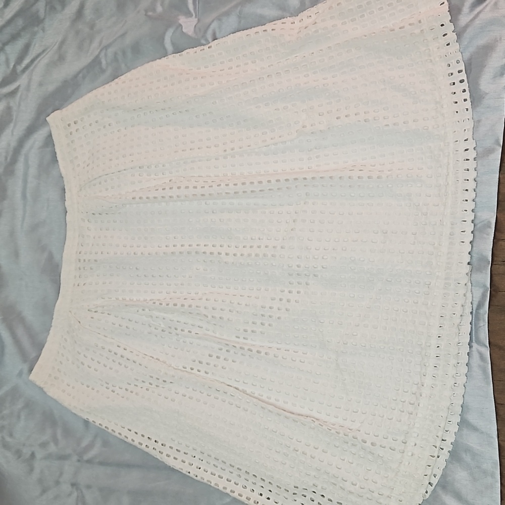 Crown & Ivy White Eyelet Skirt